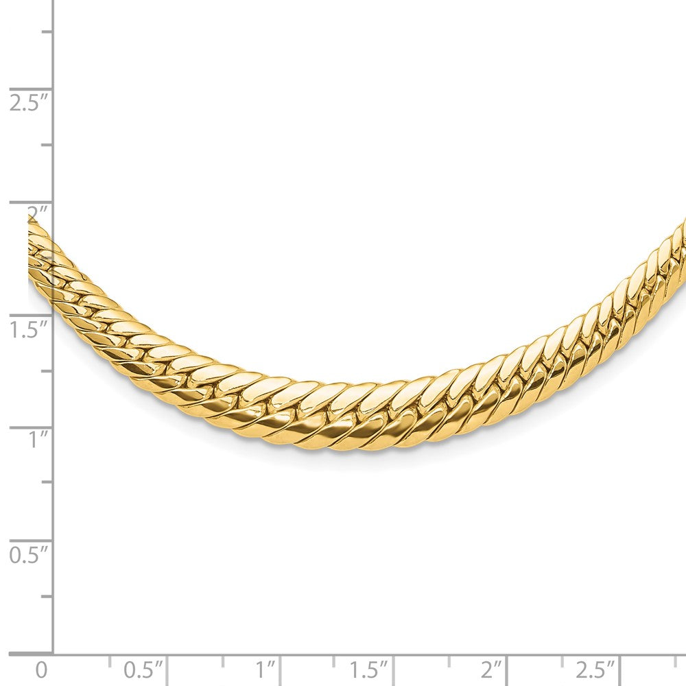 14K Polished Graduated Fancy Link Necklace