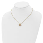 14K Two-tone Satin Triangle Necklace
