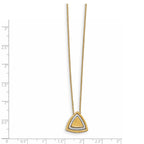 14K Two-tone Satin Triangle Necklace