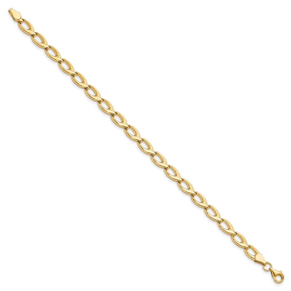 14K Polished 9.0mm Open Fancy Link 7.25 inch Bracelet