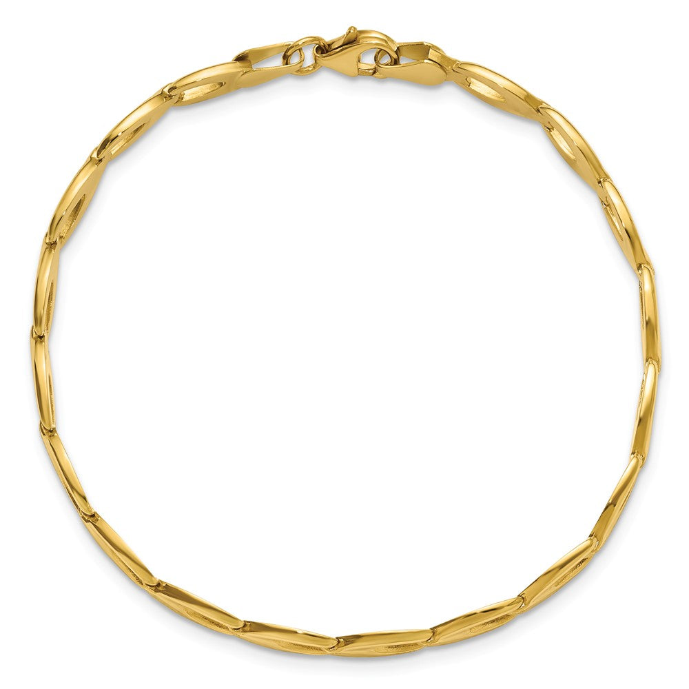 14K Polished 9.0mm Open Fancy Link 7.25 inch Bracelet