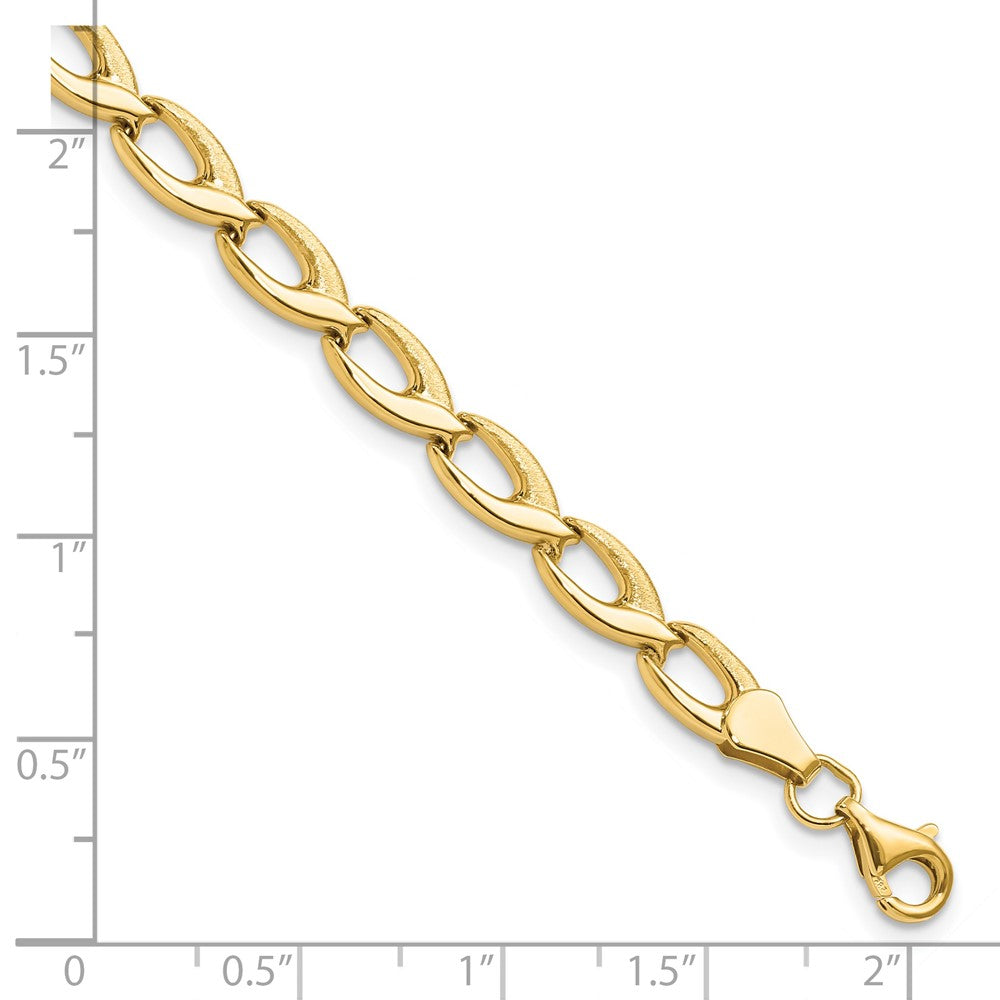 14K Polished 9.0mm Open Fancy Link 7.25 inch Bracelet