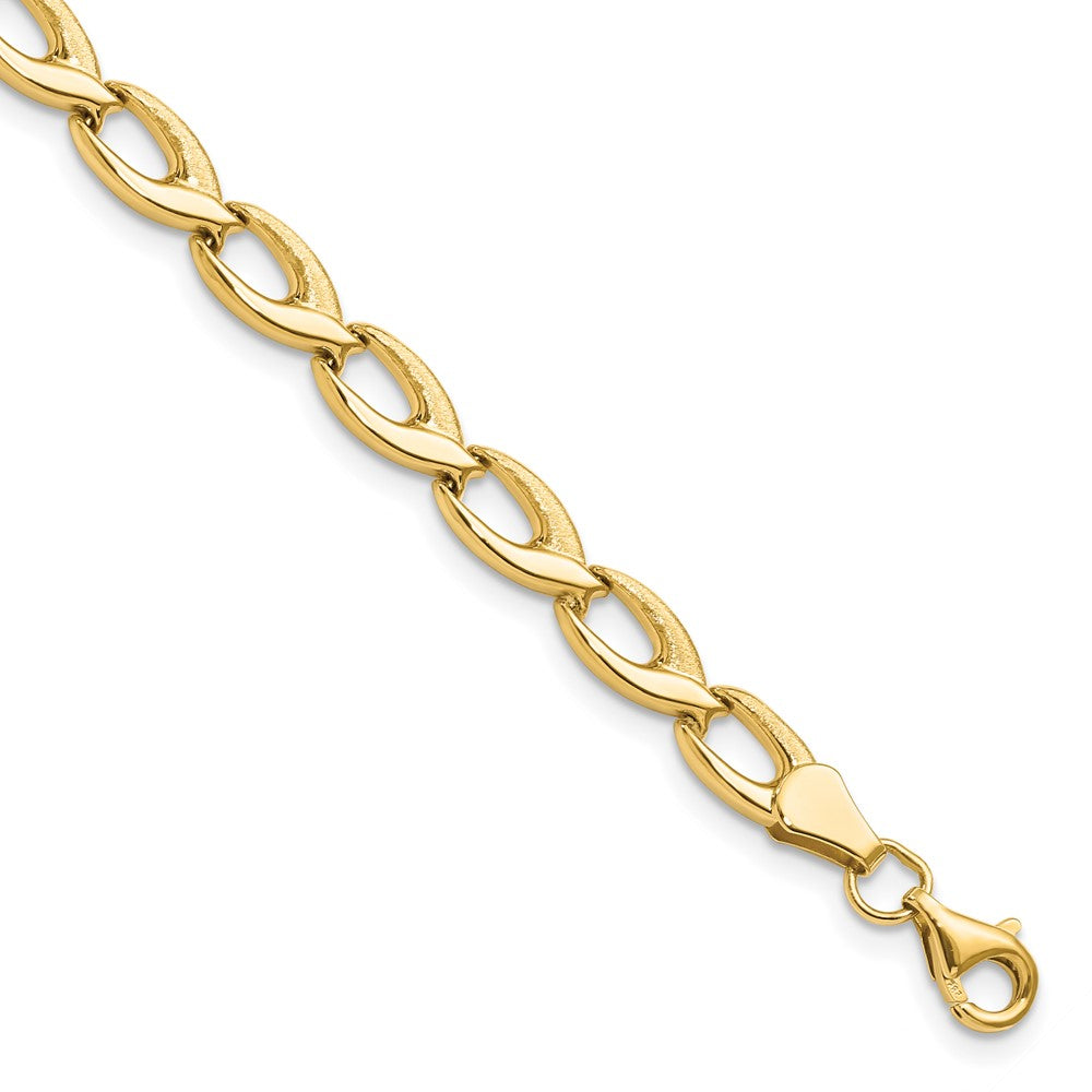 14K Polished 9.0mm Open Fancy Link 7.25 inch Bracelet