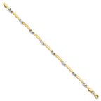 14K w/Rhodium D/C Fancy Bracelet