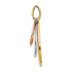 14K Two-tone with White Rhodium Polished Teardrop Pendant