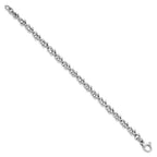 14K White Gold Polished 6.0mm Fancy Twisted Link 7.5 inch Bracelet