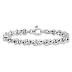 14K White Gold Polished 6.0mm Fancy Twisted Link 7.5 inch Bracelet