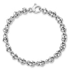 14K White Gold Polished 6.0mm Fancy Twisted Link 7.5 inch Bracelet
