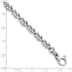 14K White Gold Polished 6.0mm Fancy Twisted Link 7.5 inch Bracelet