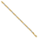 14K Two-tone Polished 4.0mm Circle Link 7.5 inch Bracelet