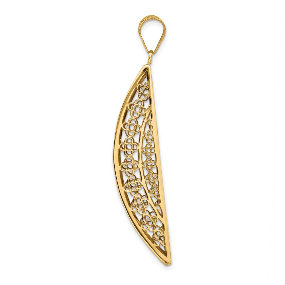 14K Polished Hollow Fancy Pendant