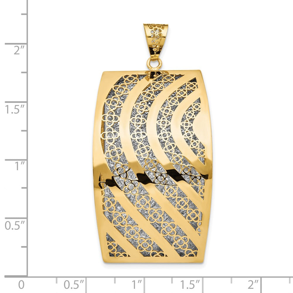 14K Polished Hollow Fancy Pendant