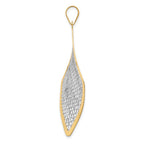 14K w/Rhodium Polished Floral Cut-out Pendant