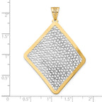14K w/Rhodium Polished Floral Cut-out Pendant