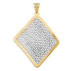14K w/Rhodium Polished Floral Cut-out Pendant