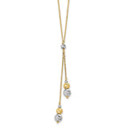 14K Two-tone Polished w/1.5 in ext. Fancy Necklace