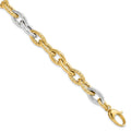 14K Two-tone Polished 8.0mm Fancy Link 7.5 inch Bracelet