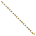 14K Two-tone Polished 5.0mm Fancy Link 7.5 inch Bracelet