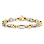 14K Two-tone Polished 5.0mm Fancy Link 7.5 inch Bracelet