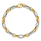 14K Two-tone Polished 5.0mm Fancy Link 7.5 inch Bracelet
