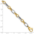 14K Two-tone Polished 5.0mm Fancy Link 7.5 inch Bracelet