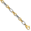 14K Two-tone Polished 5.0mm Fancy Link 7.5 inch Bracelet