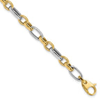 14K Two-tone Polished 5.0mm Fancy Link 7.5 inch Bracelet