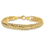 14K Polished and Textured Fancy Link7.75 inch Bracelet