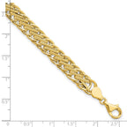 14K Polished and Textured Fancy Link7.75 inch Bracelet