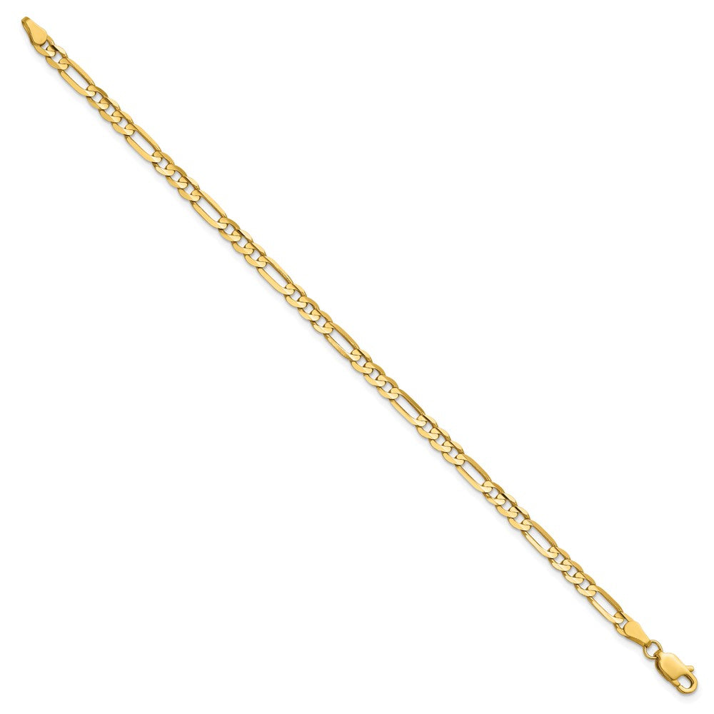 14K 4mm Concave Open Figaro with Lobster Clasp Bracelet