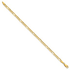 14K 4mm Concave Open Figaro with Lobster Clasp Bracelet