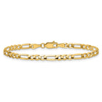 14K 4mm Concave Open Figaro with Lobster Clasp Bracelet