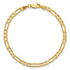 14K 4mm Concave Open Figaro with Lobster Clasp Bracelet