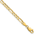 14K 4mm Concave Open Figaro with Lobster Clasp Bracelet