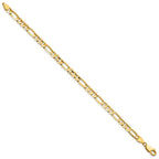 14K 4.5mm Concave Open Figaro with Lobster Clasp Bracelet