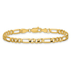 14K 4.5mm Concave Open Figaro with Lobster Clasp Bracelet