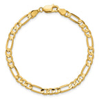 14K 4.5mm Concave Open Figaro with Lobster Clasp Bracelet