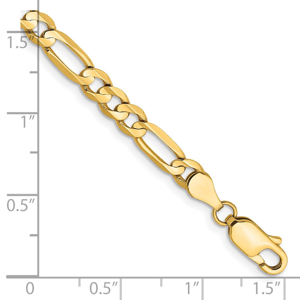 14K 4.5mm Concave Open Figaro with Lobster Clasp Bracelet