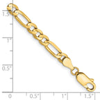 14K 4.5mm Concave Open Figaro with Lobster Clasp Bracelet