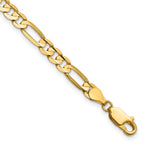 14K 4.5mm Concave Open Figaro with Lobster Clasp Bracelet