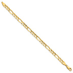 14K 5.5mm Concave Open Figaro with Lobster Clasp Bracelet