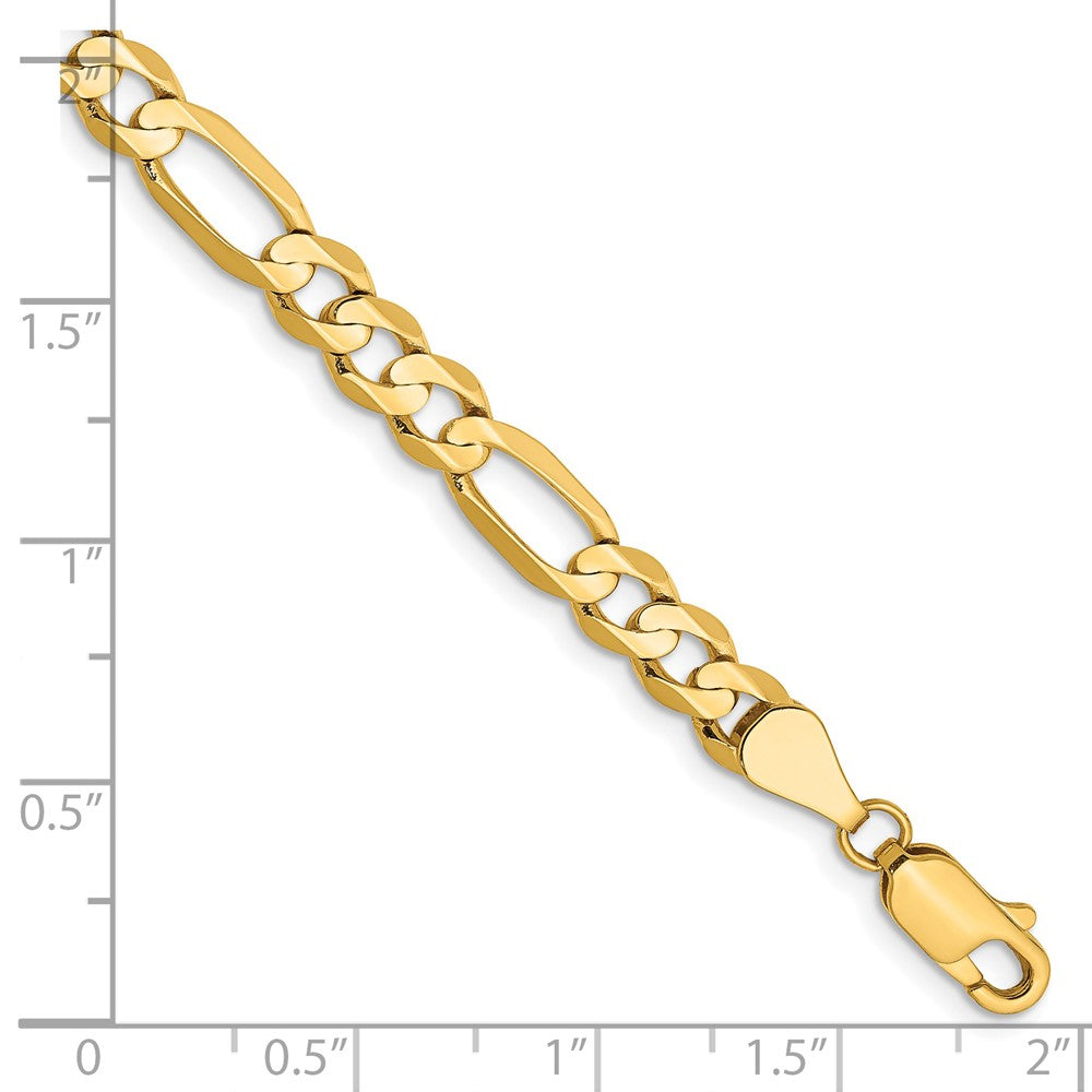 14K 5.5mm Concave Open Figaro with Lobster Clasp Bracelet
