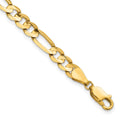 14K 5.5mm Concave Open Figaro with Lobster Clasp Bracelet