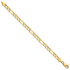 14K 6mm Concave Open Figaro with Lobster Clasp Bracelet