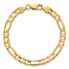 14K 6mm Concave Open Figaro with Lobster Clasp Bracelet