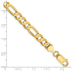 14K 6mm Concave Open Figaro with Lobster Clasp Bracelet