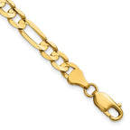 14K 6mm Concave Open Figaro with Lobster Clasp Bracelet