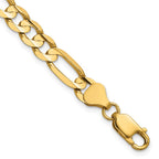 14K 6.75mm Concave Open Figaro with Lobster Clasp Bracelet