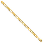 14K 7.5mm Concave Open Figaro with Lobster Clasp Bracelet