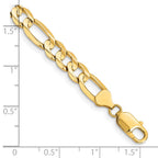 14K 7.5mm Concave Open Figaro with Lobster Clasp Bracelet